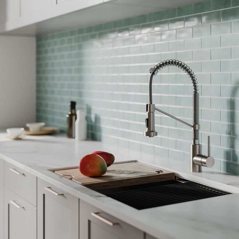 KRAUS Bolden Commercial Style 2-Function Single Handle Pull Down Kitchen Faucet in Spot-Free Stainless Steel/Chrome, KPF-1610SFSCH (Pack of 1) - Image 5
